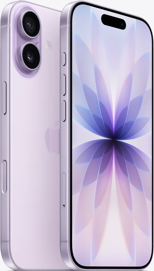 iPhone 17, лавандовый, вид сзади и спереди